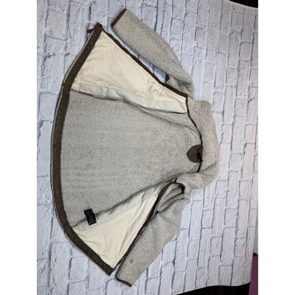 KUHL Flight Jacket Polar Fleece Fuzzy Zip Up Oatmeal beige size Large - Picture 7 of 15